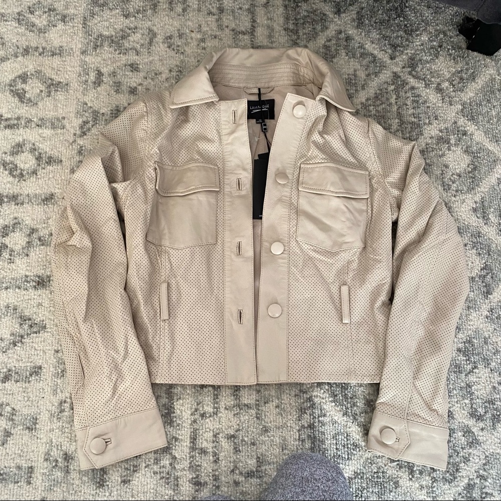 La Marque Filipa leather beige jacket